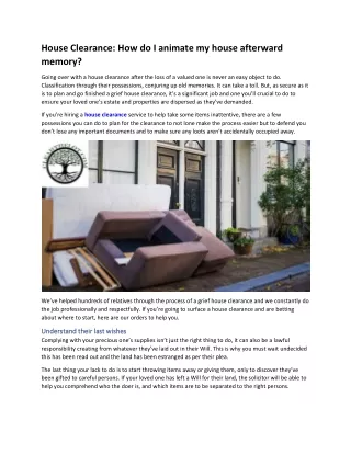 house clearance how do i animate my house
