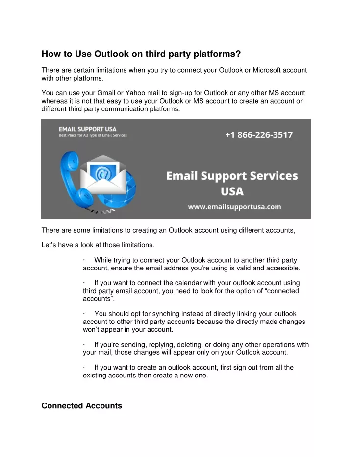 how to use outlook on third party platforms