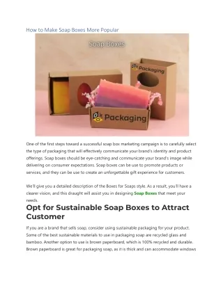 how to make soap boxes more popular