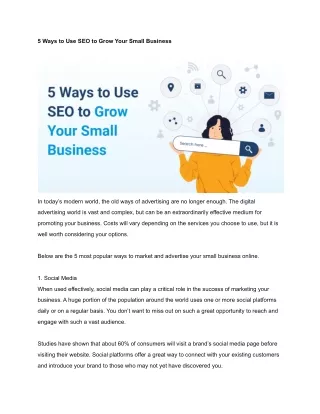 5 Ways to Use SEO to Grow Your Small Business - Animink.com