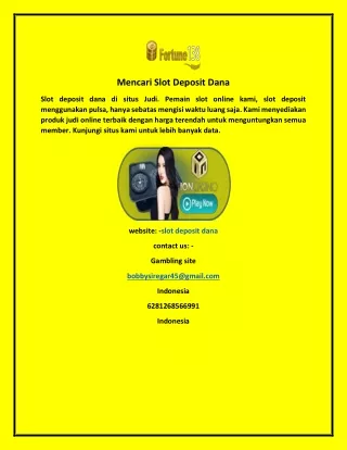 Mencari Slot Deposit Dana