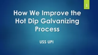 How We Improve the Hot Dip Galvanizing Process