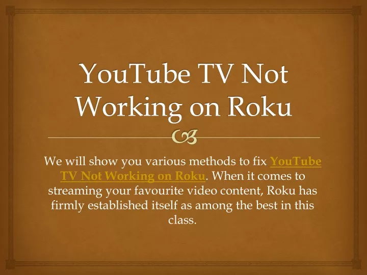 youtube tv not working on roku