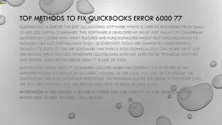 top methods to fix quickbooks error 6000 77