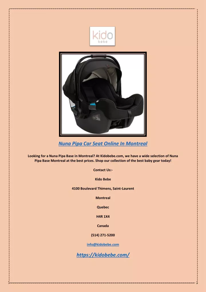 nuna pipa car seat online in montreal looking