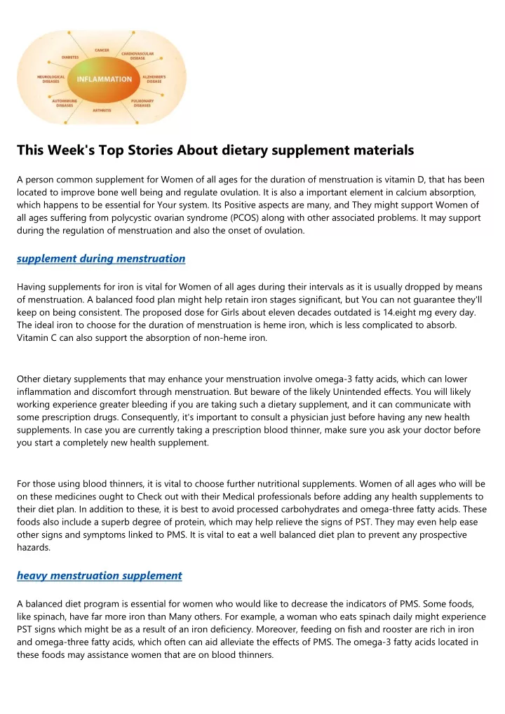 this week s top stories about dietary supplement