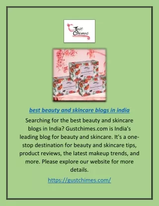 Best Beauty and Skincare Blogs in India | Gustchimes.com