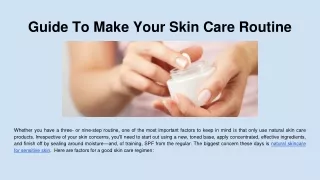 guide to make your skin care routine