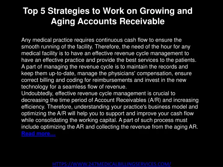 top 5 strategies to work on growing and aging accounts receivable