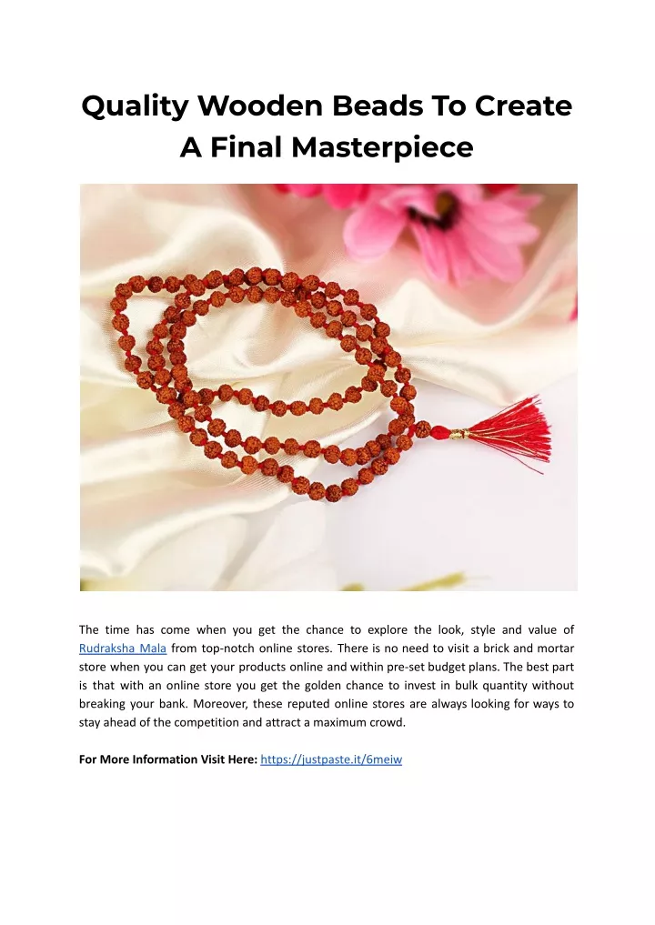 quality wooden beads to create a final masterpiece