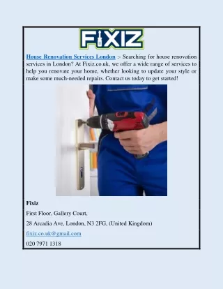 House Renovation Services London | Fixiz.co.uk