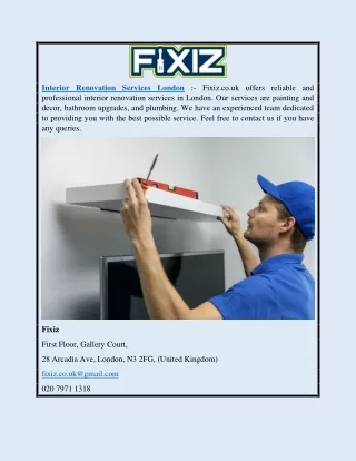 Interior Renovation Services London | Fixiz.co.uk