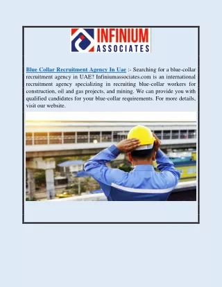Blue Collar Recruitment Agency in Uae | Infiniumassociates.com