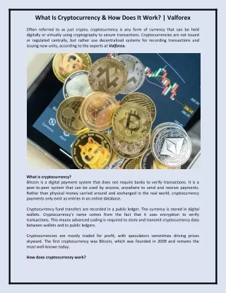 What Is Cryptocurrency & How Does It Work? | Valforex