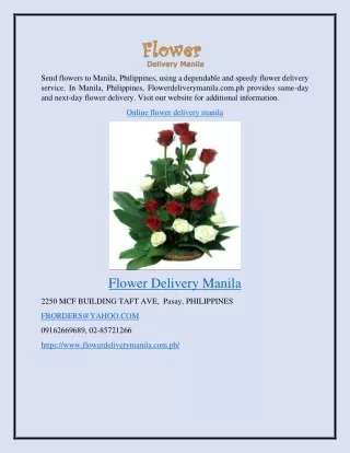Online Flower Delivery Manila Flowerdeliverymanila.com.ph
