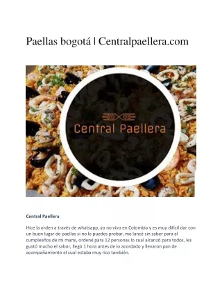 Paellas bogotá  Centralpaellera.com