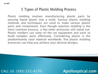 5 Types of Plastic Molding Process