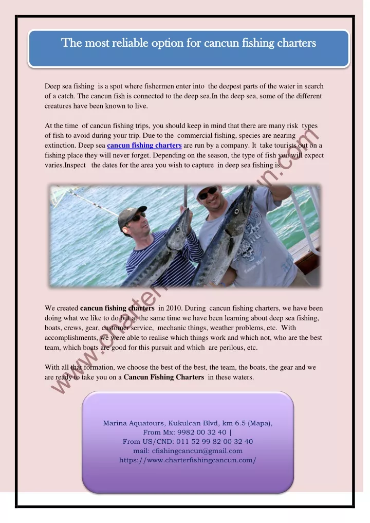 the most reliable option for cancun fishing
