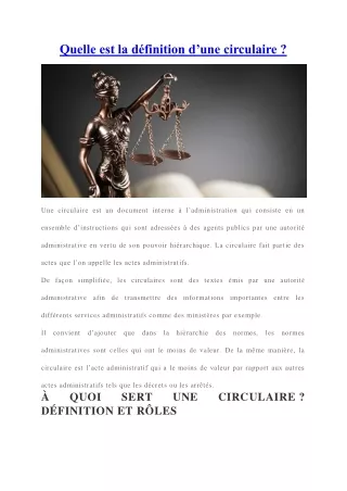 quelle est la d finition d une circulaire