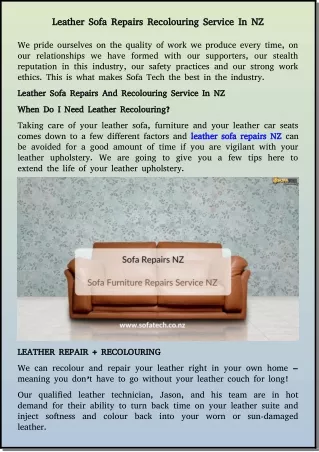 leather sofa repairs services in nz
