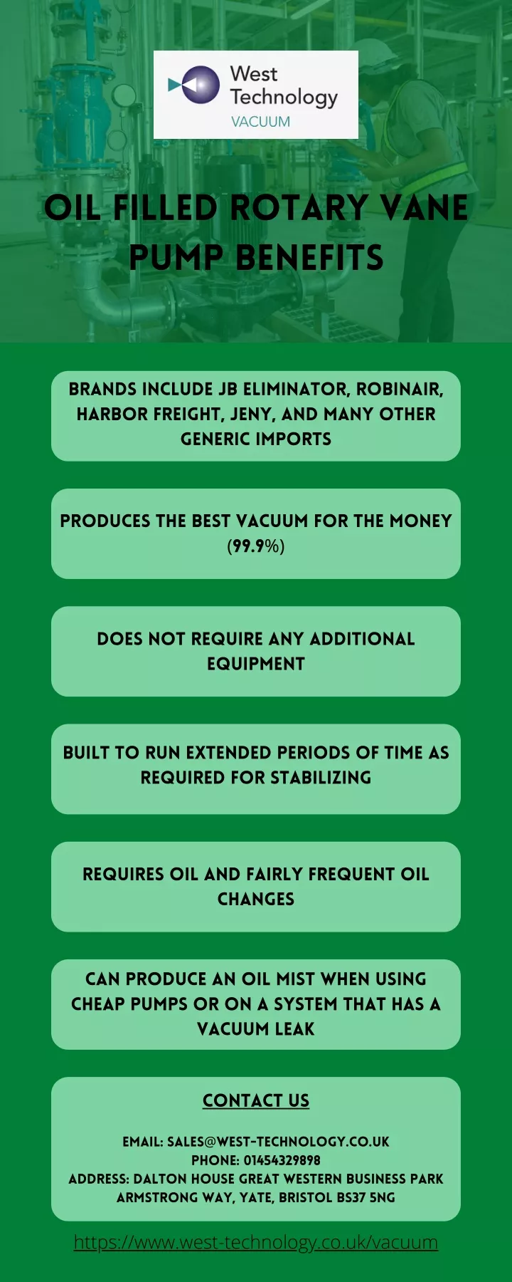 oil filled rotary vane pump benefits