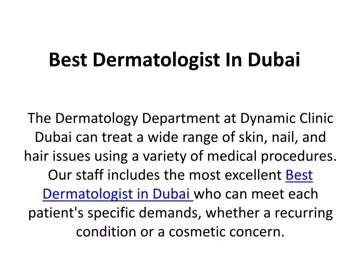 best dermatologist in dubai