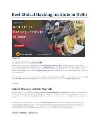best ethical hacking institute in delhi best