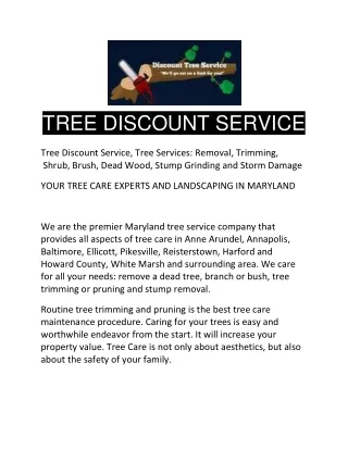 TREE DISCOUNT SERVICE