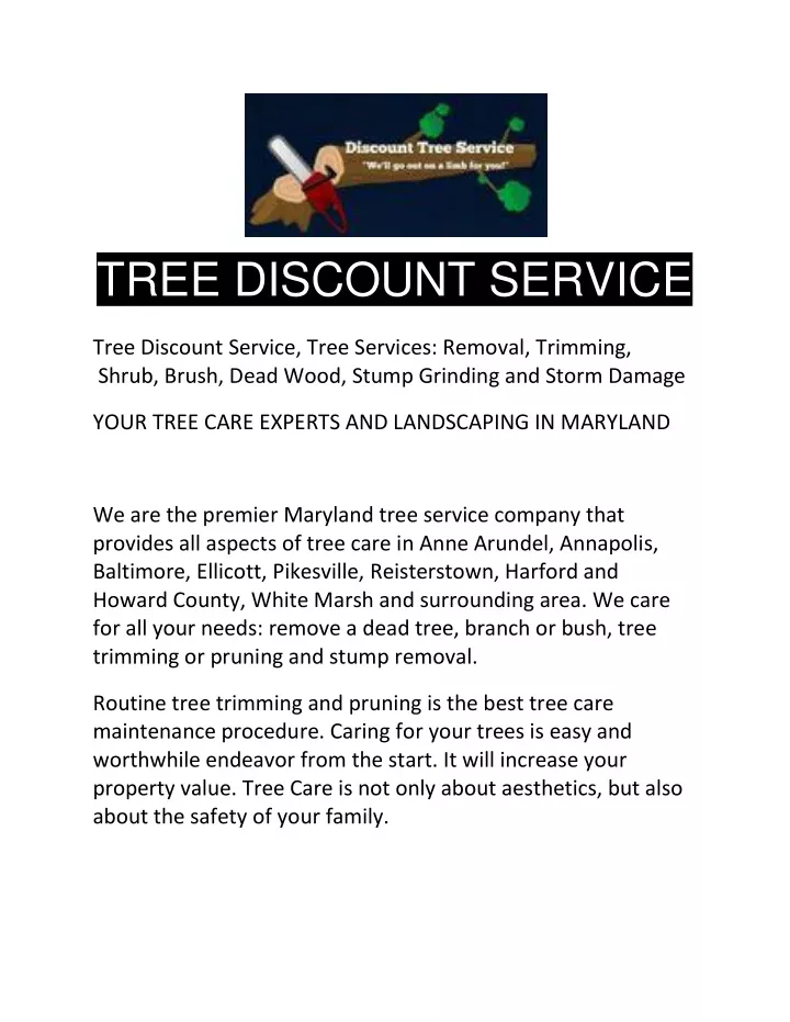 tree discount service