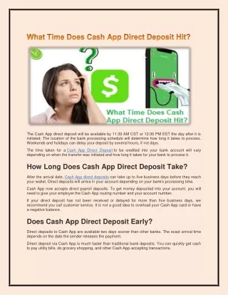(909) 343-1453- What Time Does Cash App Direct Deposit Hit