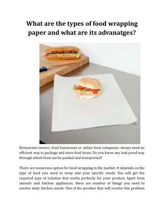 what are the types of food wrapping paper
