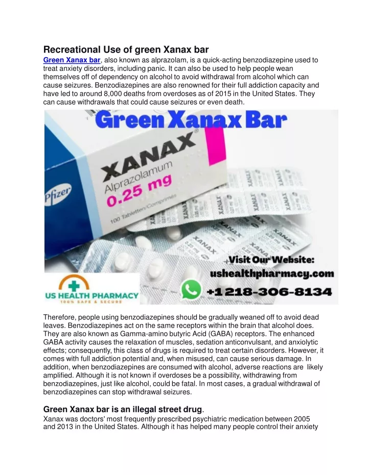 recreational use of green xanax bar green xanax