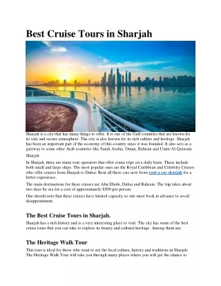 Best Cruise Tours in Sharjah