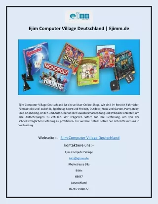 Ejim Computer Village Deutschland  Ejimm.de