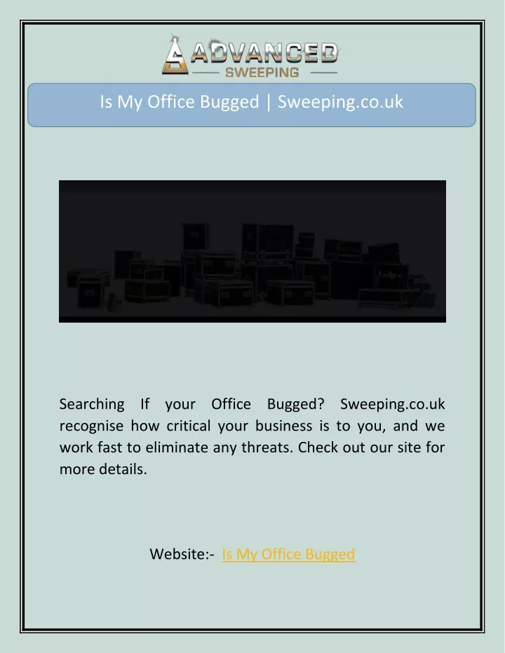 is my office bugged sweeping co uk