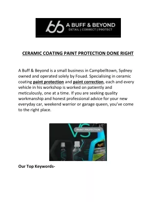CERAMIC COATING PAINT PROTECTION DONE RIGHT