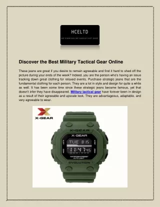 Discover the Best Military Tactical Gear Online