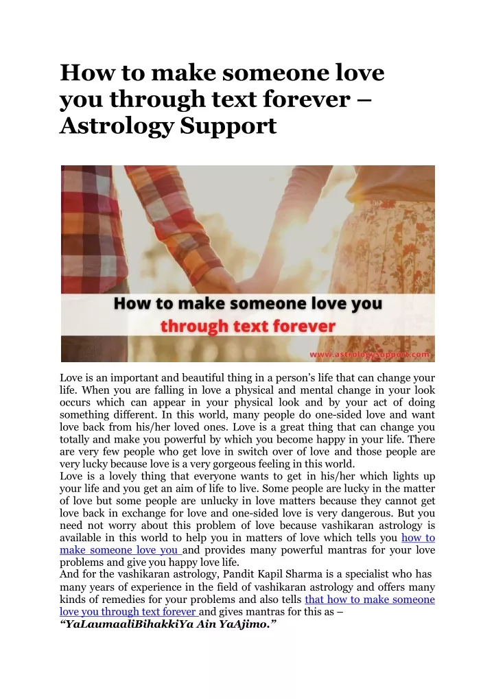 how to make someone love you through text forever astrology support