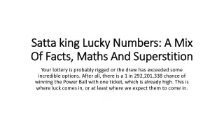 satta king lucky numbers a mix of facts maths and superstition