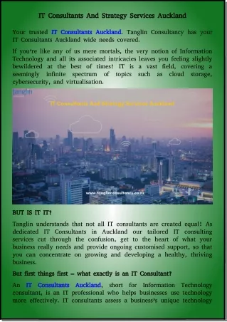 it consultants and strategy services auckland