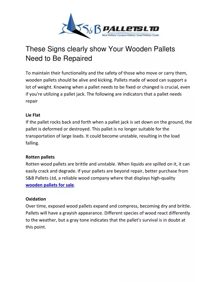 these signs clearly show your wooden pallets need