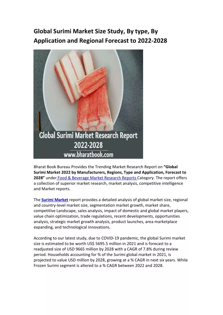 global surimi market size study by type