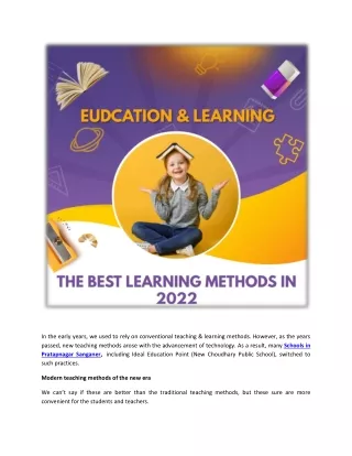 Education & learning the best learning methods in 2022