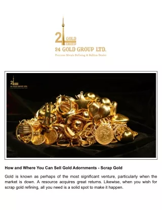 24 Gold Group Ltd - How and Where You Can Sell Gold Jewellery