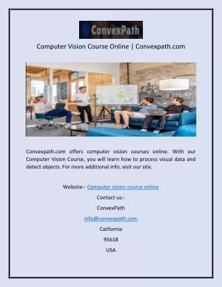 computer vision course online convexpath com