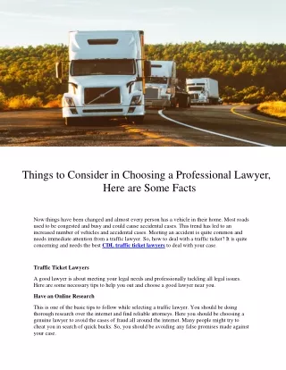 things to consider in choosing a professional