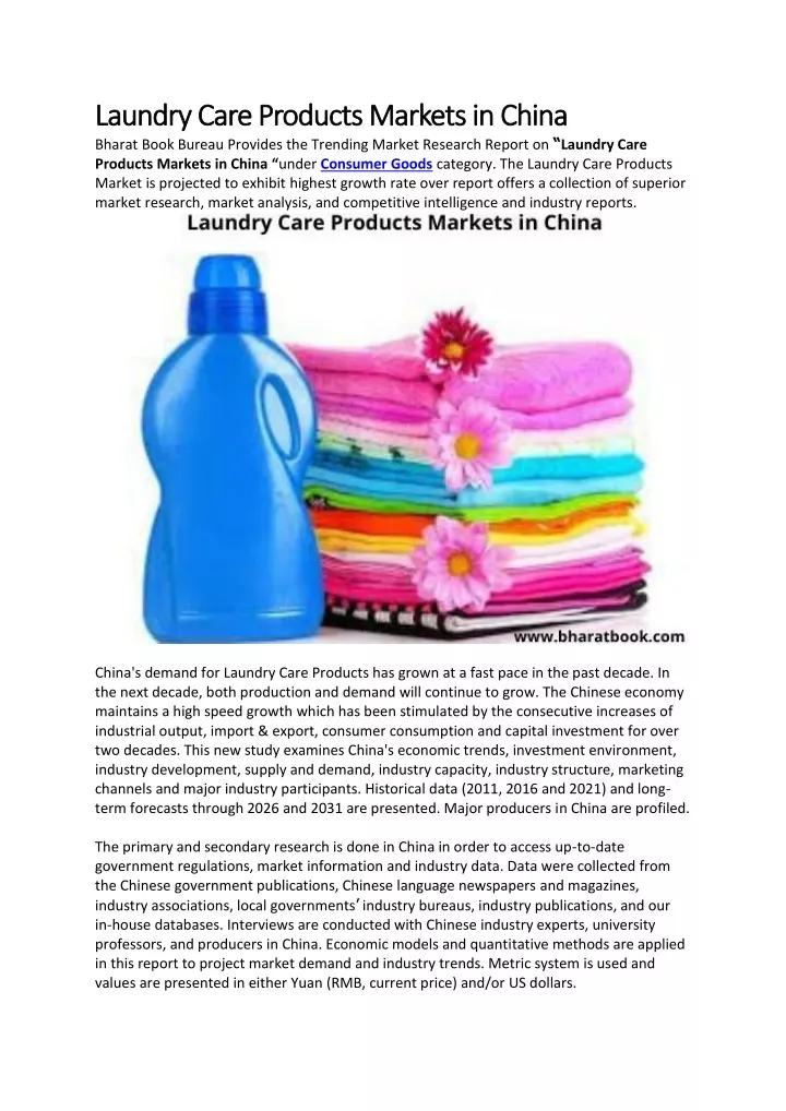 laundry laundry care products markets in china