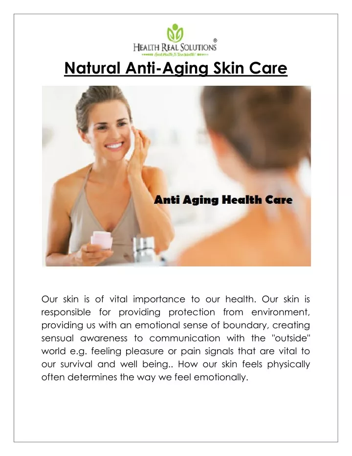 natural anti aging skin care