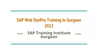 sap web dynpro training in gurgaon 2022