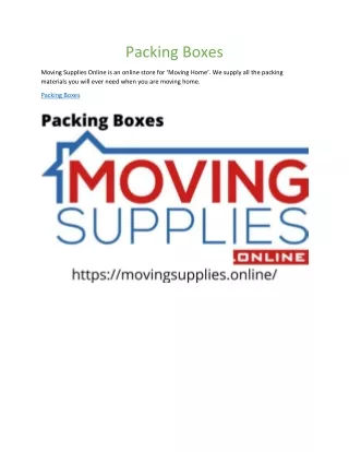 Packing Boxes